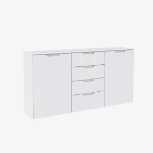Commode 2 portes 4 tiroirs grand modèle - FIONA