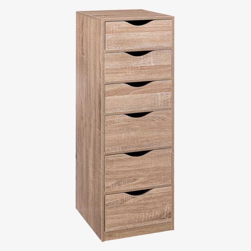 Caisson de bureau JORAS à six tiroirs à glisser sous le plateau