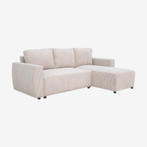 Canapé convertible d'angle réversible beige - PANDORA