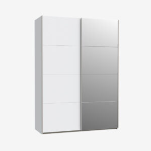 Armoire 2 portes miroir 150x210,5 cm blanc - FABELIA