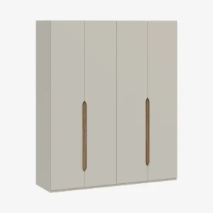 Armoire 4 portes sable/blanc - FELICITY