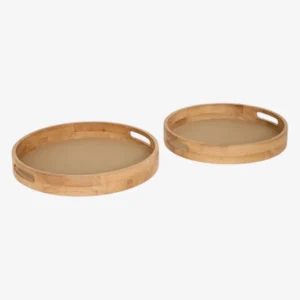 Lot de 2 plateaux en bois - BONIE