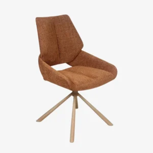 Chaise pivotante en tissu pieds bois - LILY